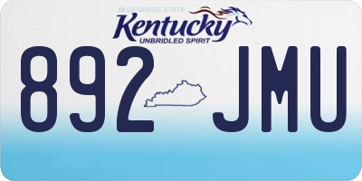 KY license plate 892JMU