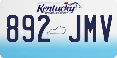 KY license plate 892JMV