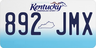 KY license plate 892JMX