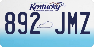 KY license plate 892JMZ
