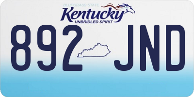 KY license plate 892JND
