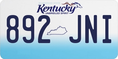 KY license plate 892JNI