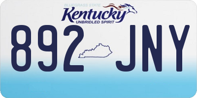KY license plate 892JNY