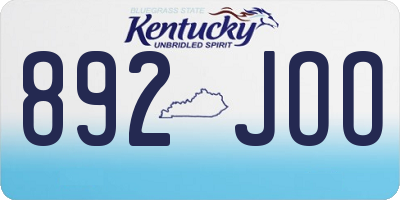 KY license plate 892JOO