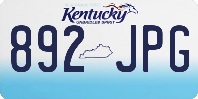KY license plate 892JPG