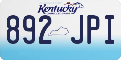 KY license plate 892JPI
