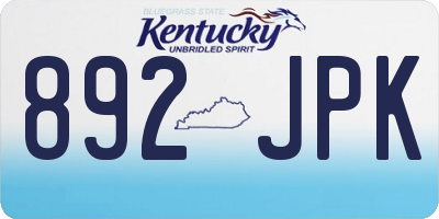 KY license plate 892JPK