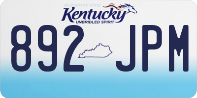KY license plate 892JPM
