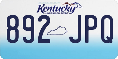 KY license plate 892JPQ