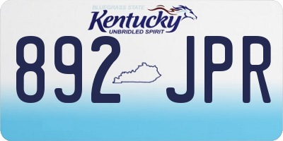 KY license plate 892JPR