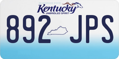 KY license plate 892JPS