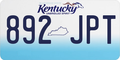 KY license plate 892JPT