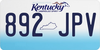KY license plate 892JPV