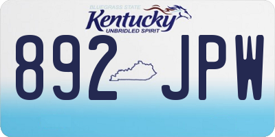 KY license plate 892JPW