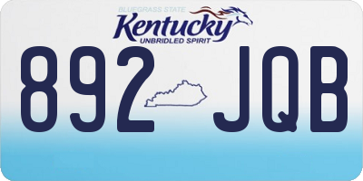 KY license plate 892JQB