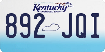 KY license plate 892JQI