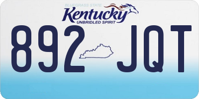 KY license plate 892JQT