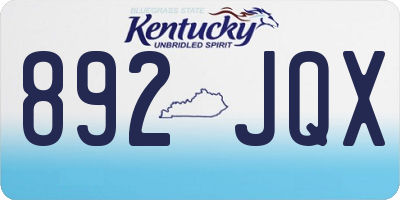 KY license plate 892JQX