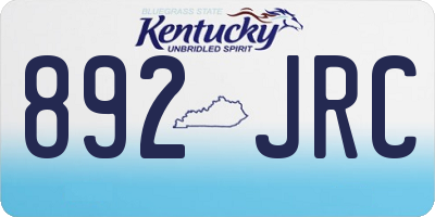 KY license plate 892JRC