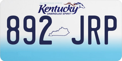 KY license plate 892JRP