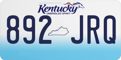 KY license plate 892JRQ