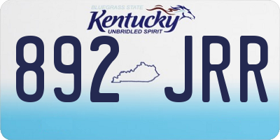 KY license plate 892JRR