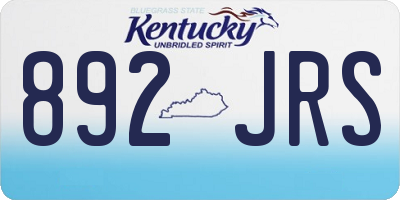 KY license plate 892JRS