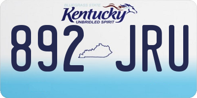 KY license plate 892JRU
