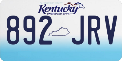 KY license plate 892JRV