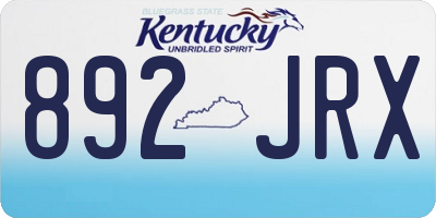 KY license plate 892JRX