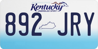 KY license plate 892JRY