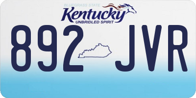 KY license plate 892JVR