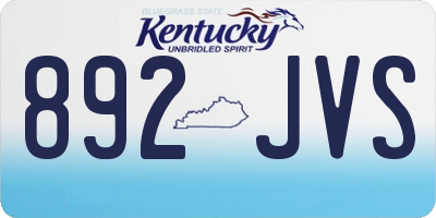 KY license plate 892JVS