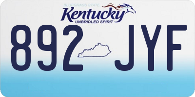 KY license plate 892JYF