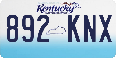 KY license plate 892KNX