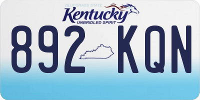 KY license plate 892KQN