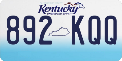 KY license plate 892KQQ