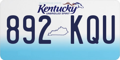 KY license plate 892KQU