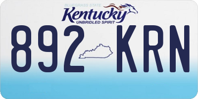 KY license plate 892KRN
