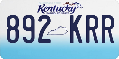 KY license plate 892KRR