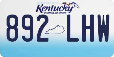 KY license plate 892LHW