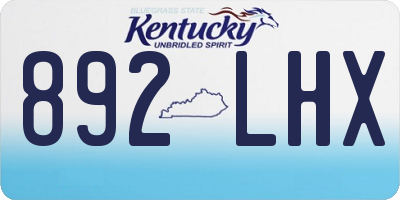 KY license plate 892LHX