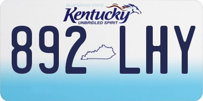 KY license plate 892LHY
