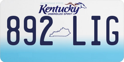 KY license plate 892LIG