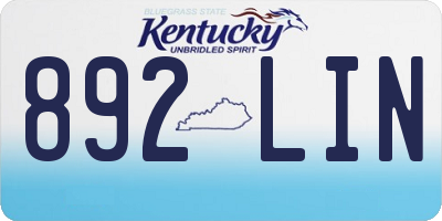 KY license plate 892LIN