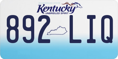 KY license plate 892LIQ