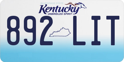 KY license plate 892LIT