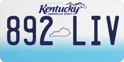 KY license plate 892LIV