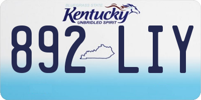 KY license plate 892LIY