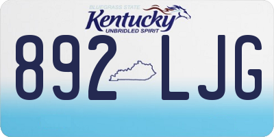 KY license plate 892LJG